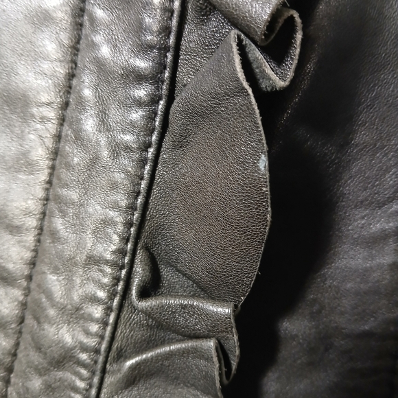 bod & christensen ruffle trimmed leather boho moto jacket - Picture 12 of 15